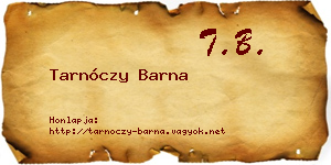 Tarnóczy Barna névjegykártya