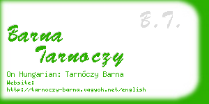 barna tarnoczy business card